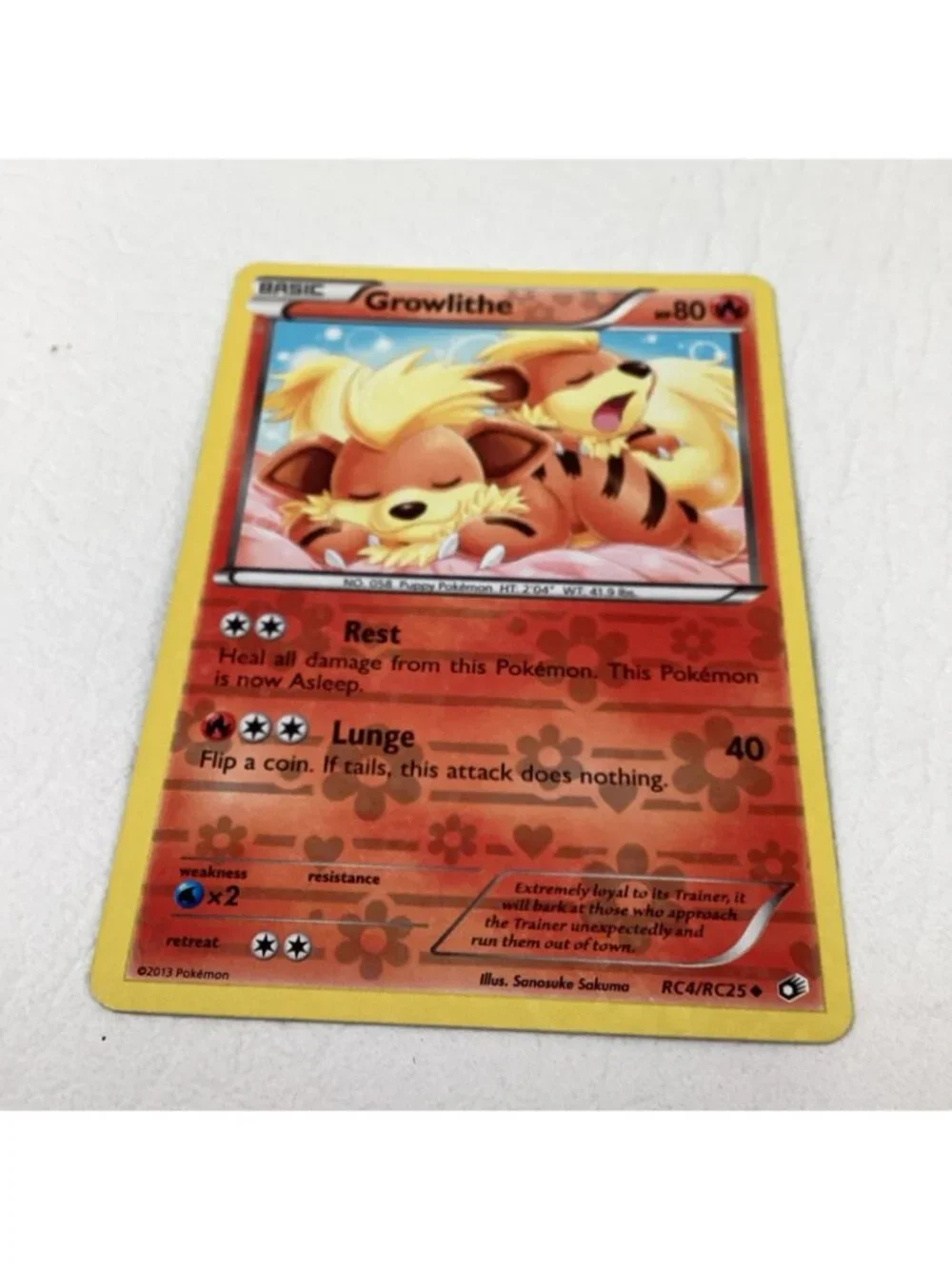 Growlithe RC4/RC25 Legendary Treasures: Radiant Collection Pokemon TCG Holo Rare